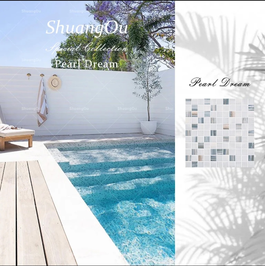 Mosaic-finished pool with step detailing